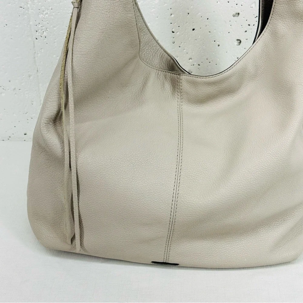 Rebecca Minkoff Large Gray Leather Bryn Double Zip Hobo Ladies Bag Purse